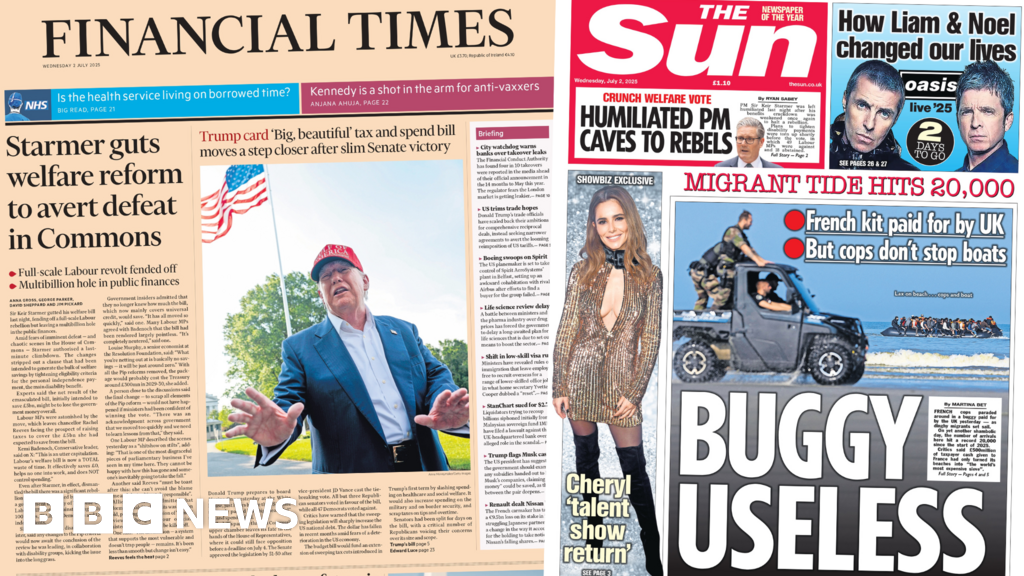 ‘Starmer guts welfare reform’ and ‘Buggy useless’