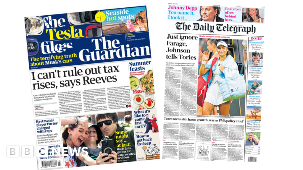 ‘Reeves fears tax turmoil’ and ‘Oasis back together’