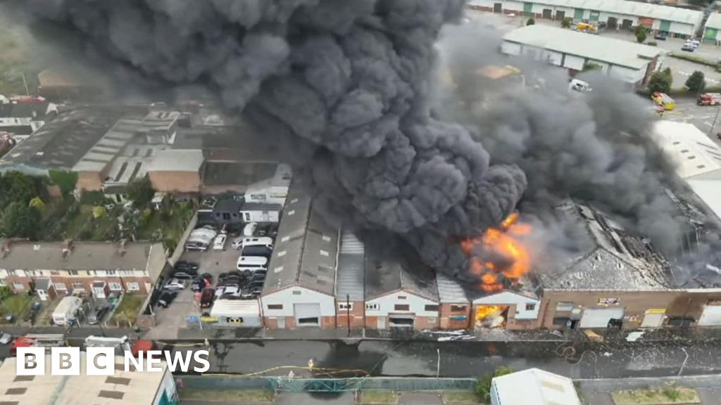 Crews fight West Midlands factory fire involving 20 tonnes of tyres