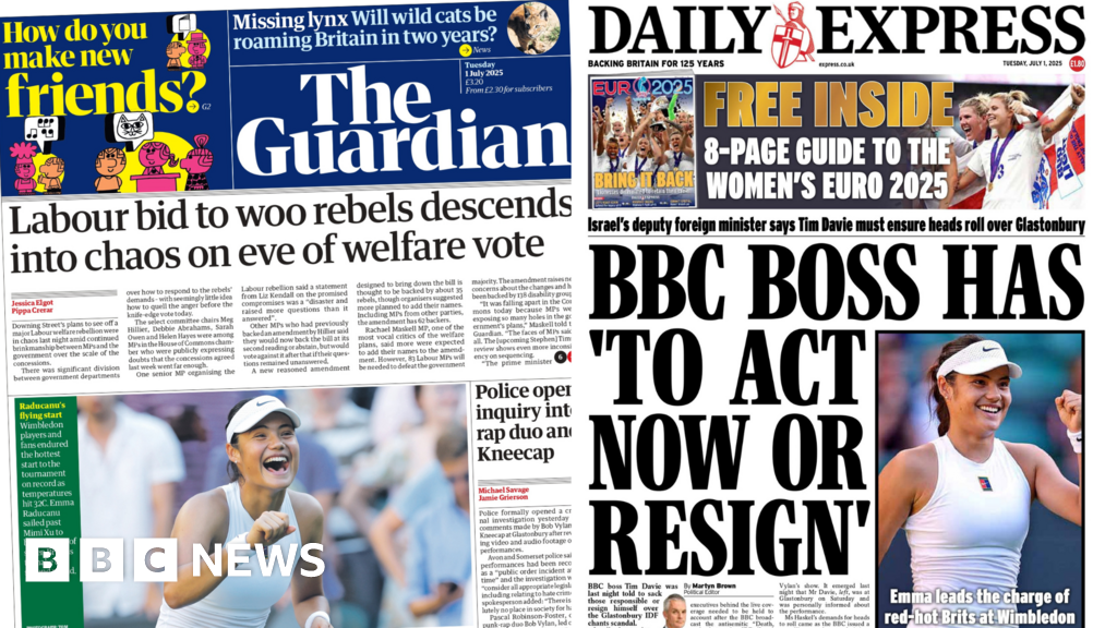 ‘Chaos on eve of welfare vote’ and ‘Red-hot Brits’