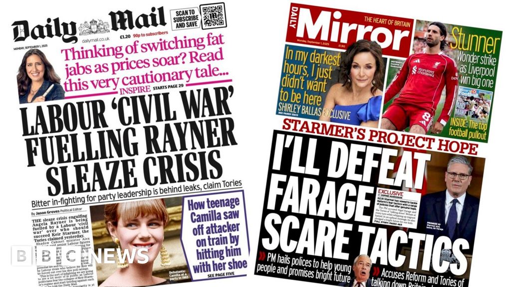 ‘Camilla saw off attacker with shoe’ and ‘Farage scare tactics’