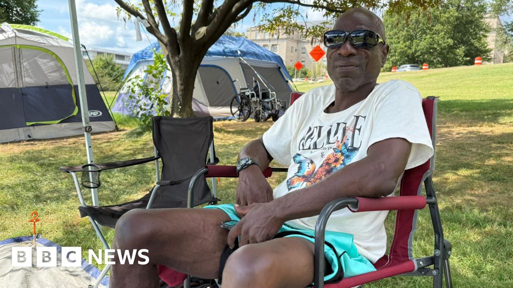 Trump posted a photo of me sitting by my tent Trump posted a photo of me sitting by my tent