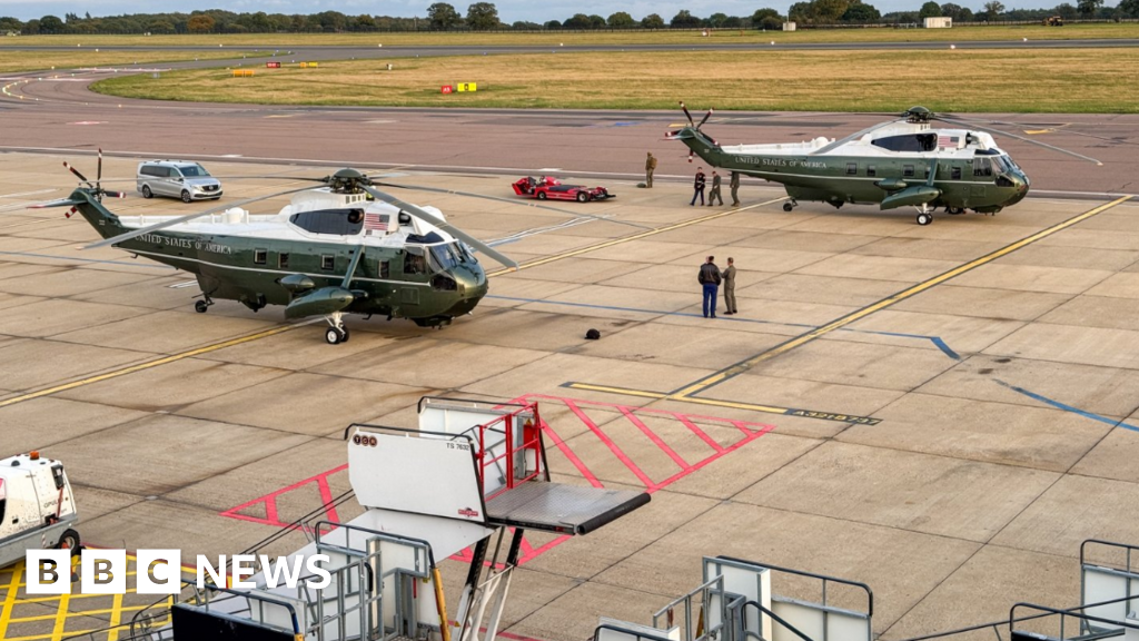 Trump diverted and forced to swap helicopters on way to Stansted