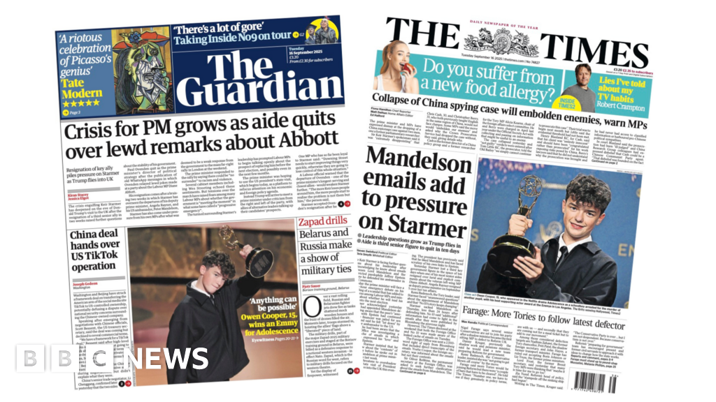 ‘Crisis for PM grows’ and Emmy winner Owen Cooper