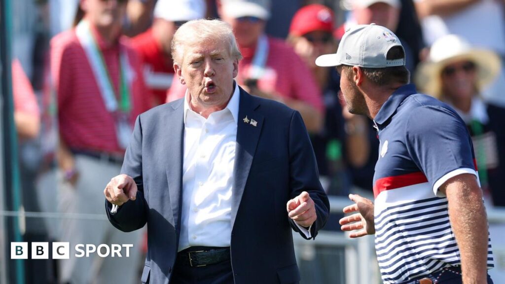 Ryder Cup: Donald Trump arrives at Bethpage Black to support USA against Europe