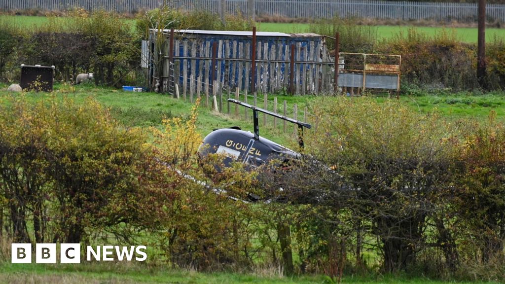 Helicopter crashes into field in Doncaster