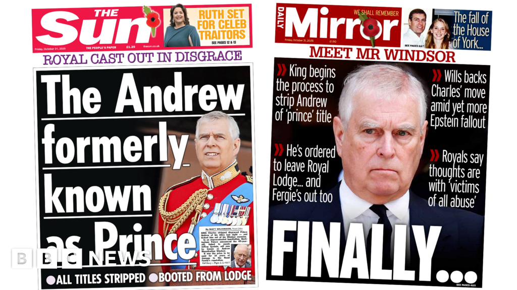 ‘The Andrew formerly known as Prince’ and ‘meet Mr Windsor’