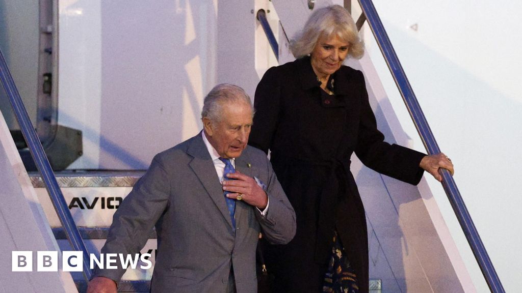 King Charles lands in Rome for historic visit to meet Pope Leo