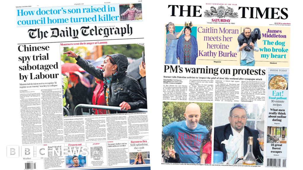 ‘Mourners vent their anger at Lammy’ and ‘PM’s warning on protests’