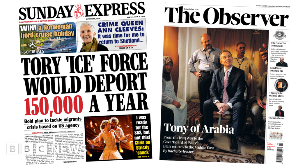 ‘Tory ‘ICE’ force would deport 150,000 a year’ and ‘Tony of Arabia’