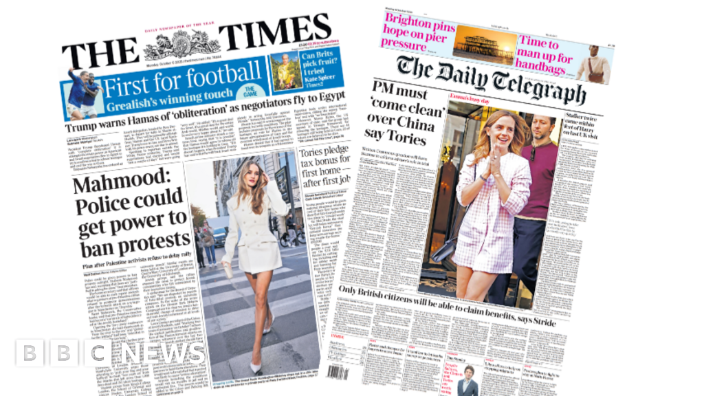 ‘Police could get power to ban protests’ and ‘PM must come clean over China’