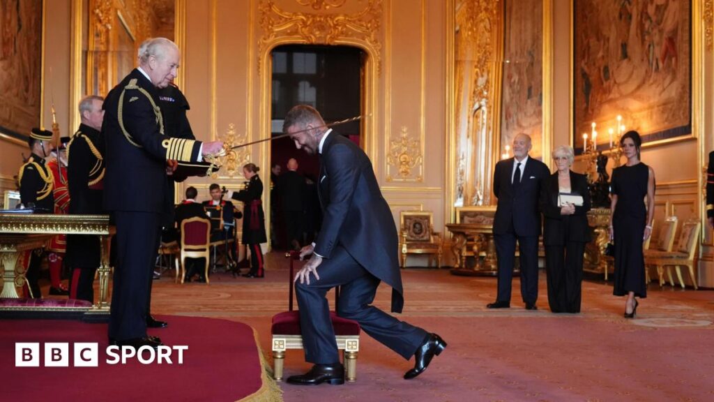 David Beckham receives knighthood for services to football and British society