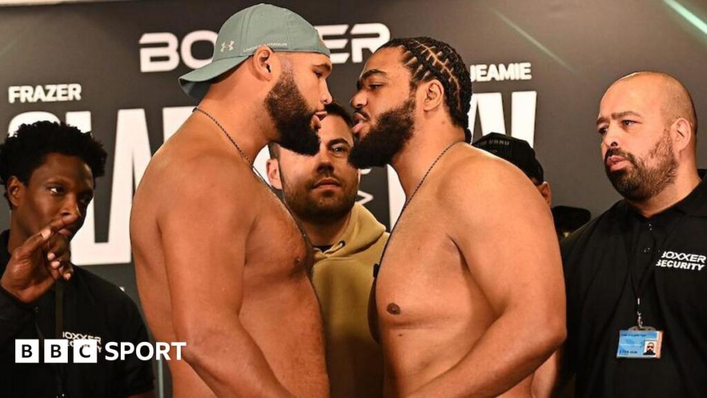 Clarke vs TKV: Security separate heavyweights at weigh-in for British title fight
