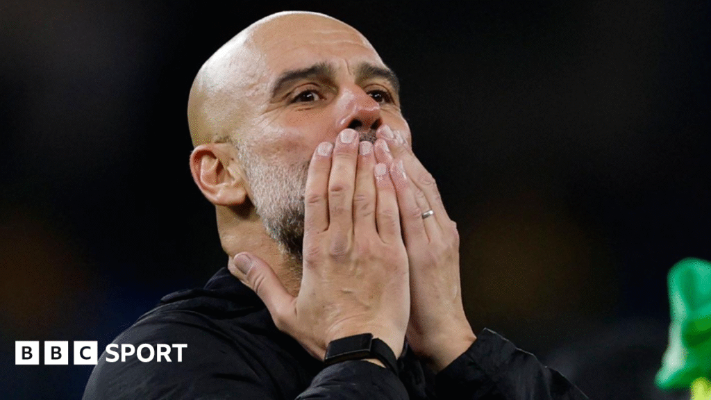 Man City deliver ominous statement on Pep Guardiola’s landmark day as Liverpool suffer