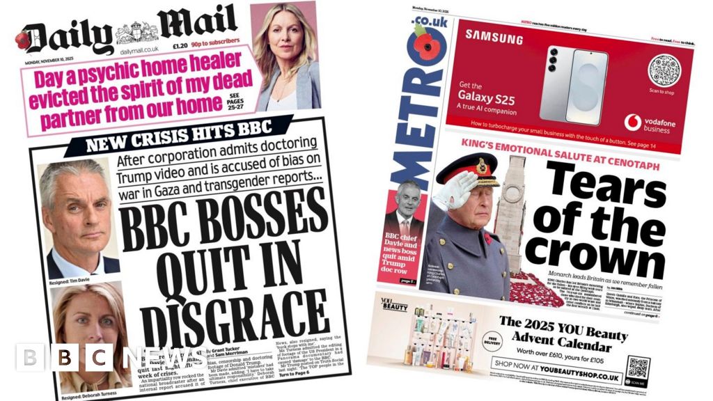 ‘BBC bosses quit in disgrace’ and ‘Tears of the crown’