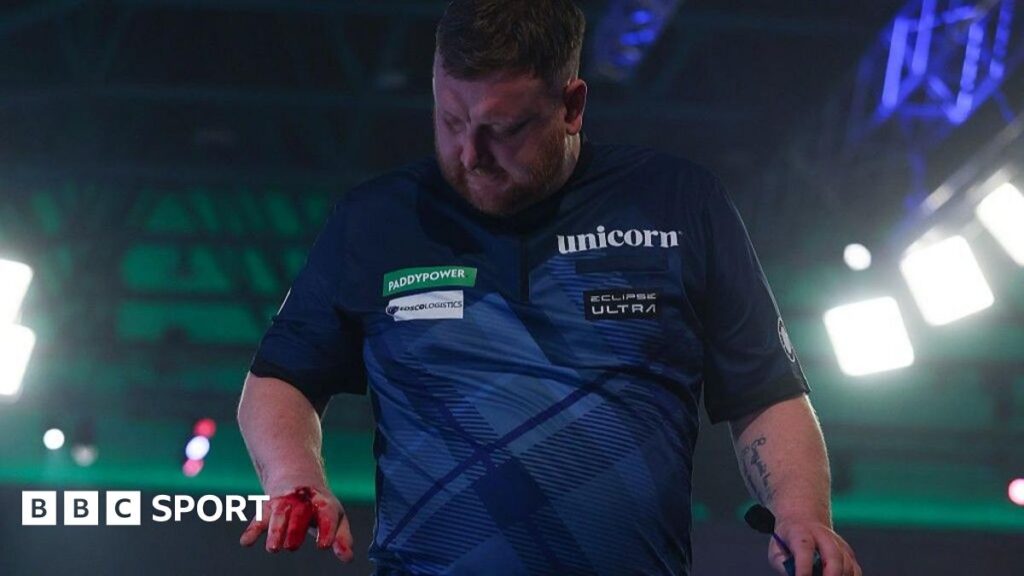 PDC World Darts Championship 2026: Cameron Menzies punches drinks table after loss to Charlie Manby