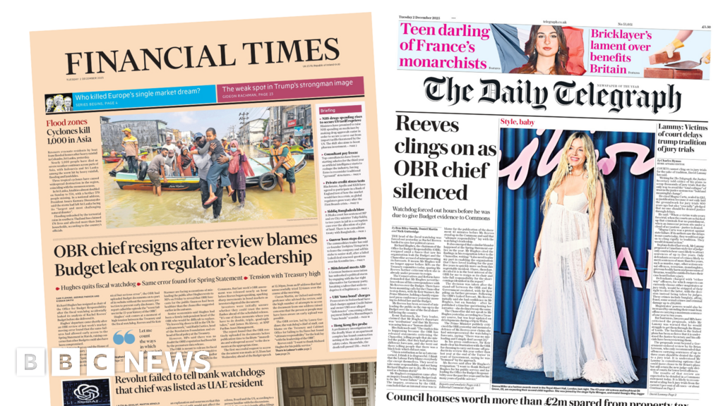 ‘OBR chief resigns’ and ‘Reeves clings on’