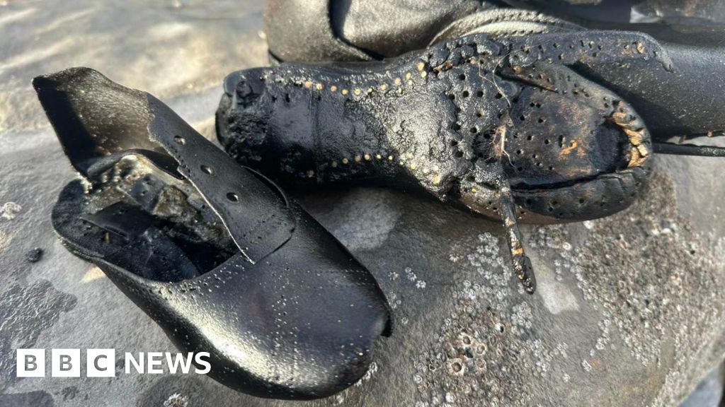 Mystery as hundreds of Victorian shoes wash up on Ogmore beach