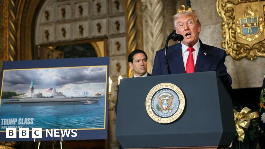 Donald Trump unveils new class of battleships named after himself Donald Trump unveils new class of battleships named after himself