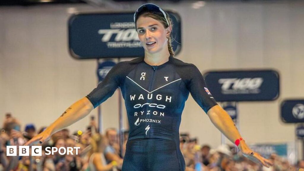 Kate Waugh: British triathlete crowned world champion after winning T100 final in Qatar