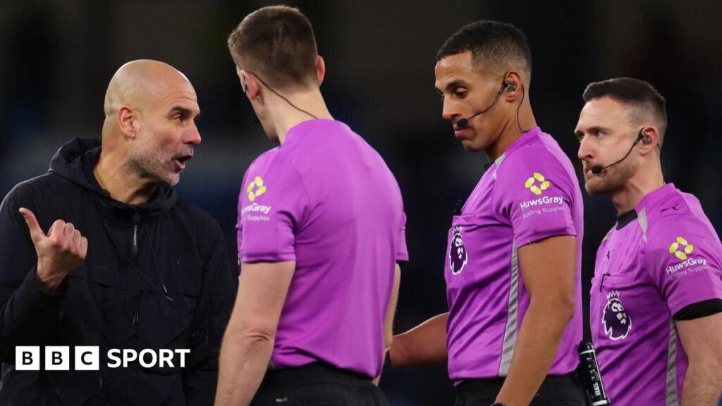 Pep Guardiola: Man City boss apologises to ref Farai Hallam but defends outburst