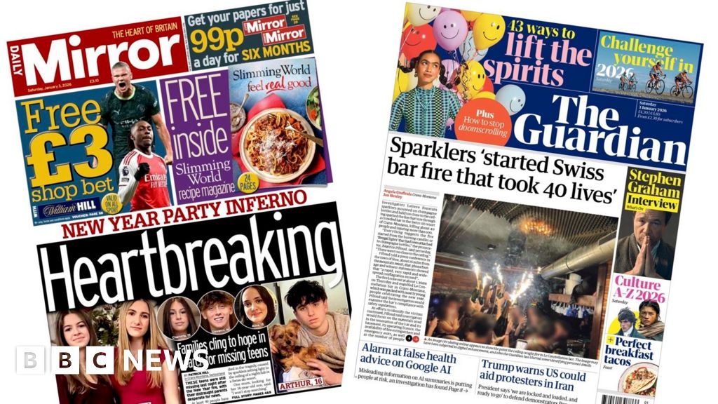 ‘Families cling to hope’ after Swiss resort fire and ‘Trump warns Iran’