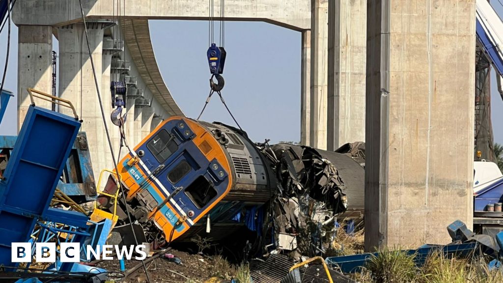 At least 28 dead after construction crane falls on train