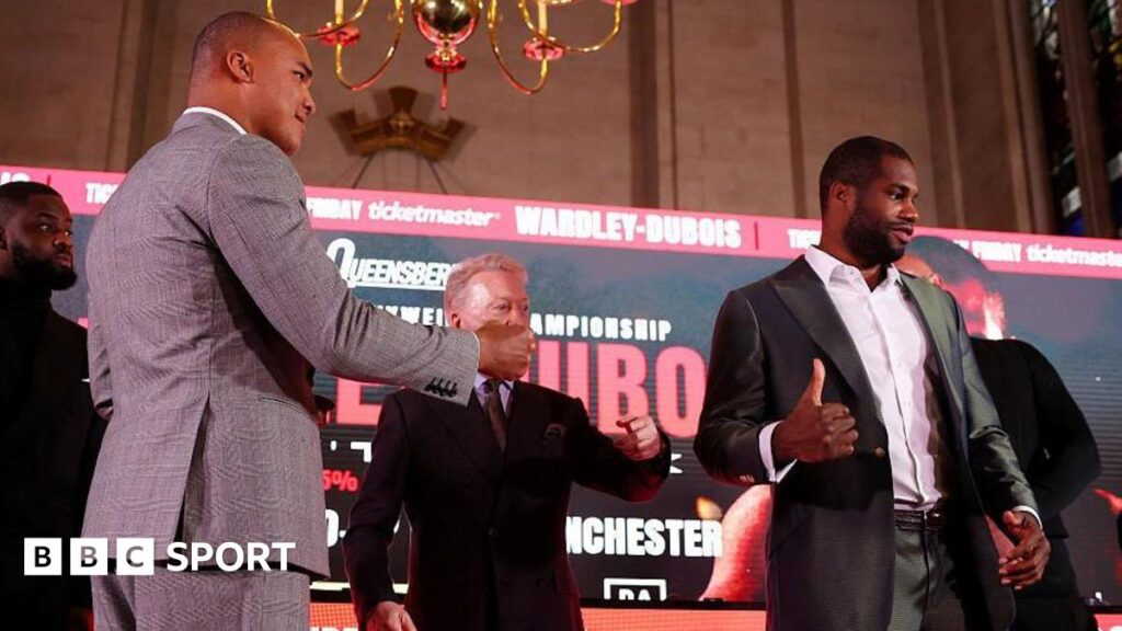 Wardley vs Dubois: Daniel Dubois refuses fist bump from world champion Fabio Wardley after face-off Wardley vs Dubois: Daniel Dubois refuses fist bump from world champion Fabio Wardley after face-off