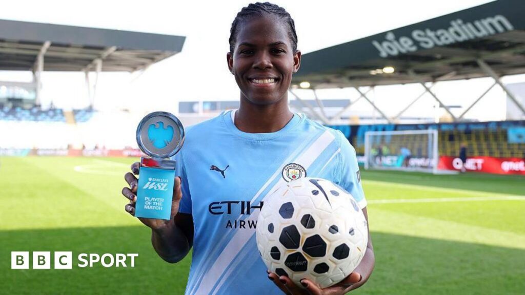 Khadija Shaw’s hat-trick heroics for Man City ‘like watching a video game’ Khadija Shaw’s hat-trick heroics for Man City ‘like watching a video game’
