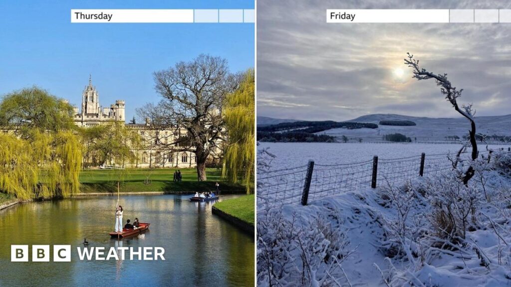 UK sees highest temperature of the year, snow and blood rain all in the last 48hrs