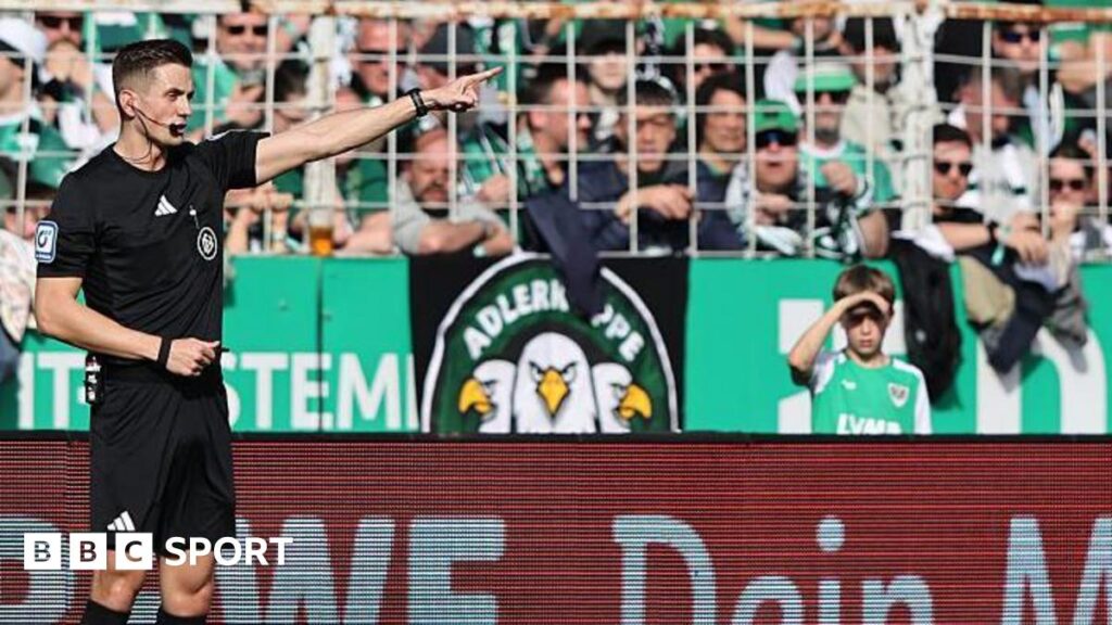 VAR: Masked fan unplugs monitor in German second division match VAR: Masked fan unplugs monitor in German second division match