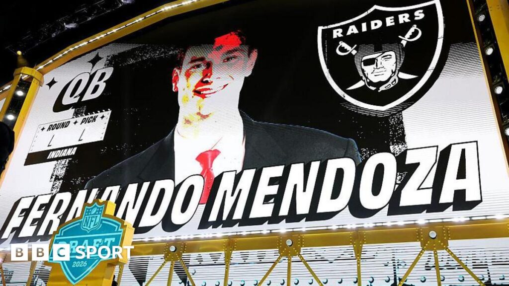 NFL Draft 2026: Fernando Mendoza is first overall pick by Las Vegas Raiders