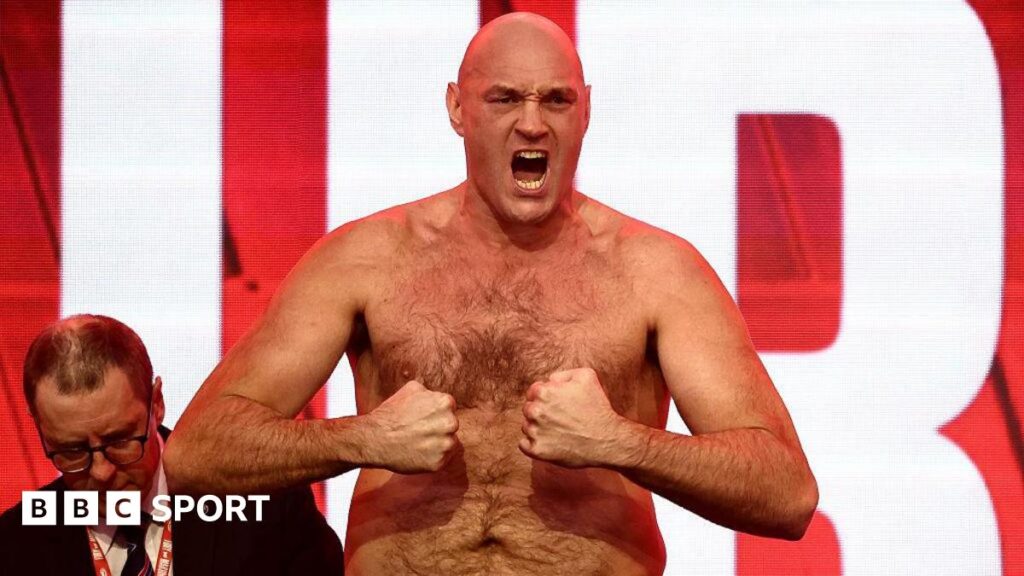 Fury vs Makhmudov: British heavyweight Tyson Fury looks leans and sharp at weigh-in